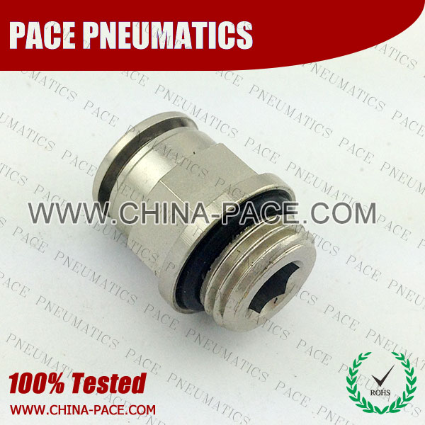 G Thread Male Straight All Brass Push To Connect Fittings, Air Fittings, one touch tube fittings, Pneumatic Fitting, Nickel Plated Brass Push in Fittings